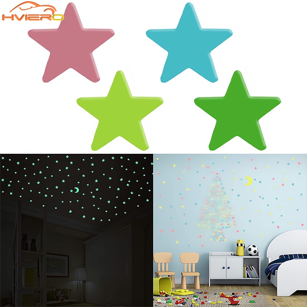 Glow In Dark Stars - 50/100X 3 سنتيمتر ستار يتوهج في