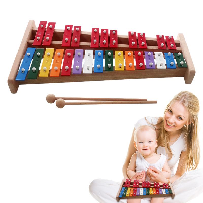 Kids Toys Xylophone - 27 ملاحظة إكسيليفون جرس اليد الملونة