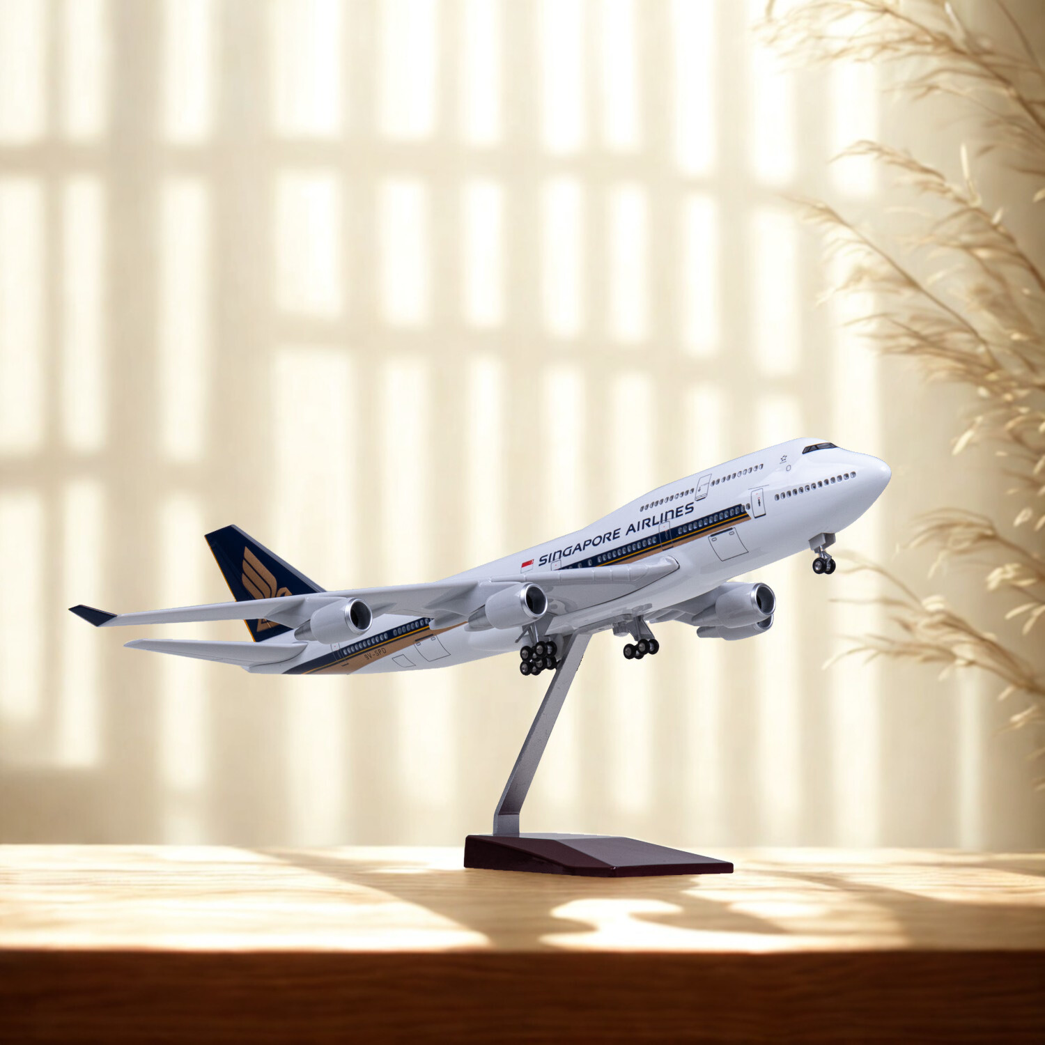 Kids Toys Singapore - نموذج طائرة B747 سنغافورية بطول 47