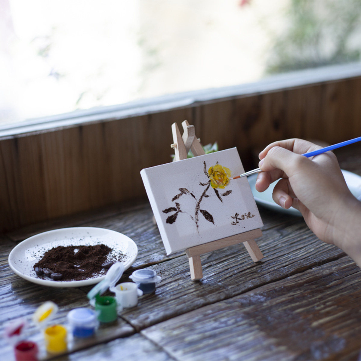 Kids Art Easel - 10 قطع حامل لوحات خشبي صغير