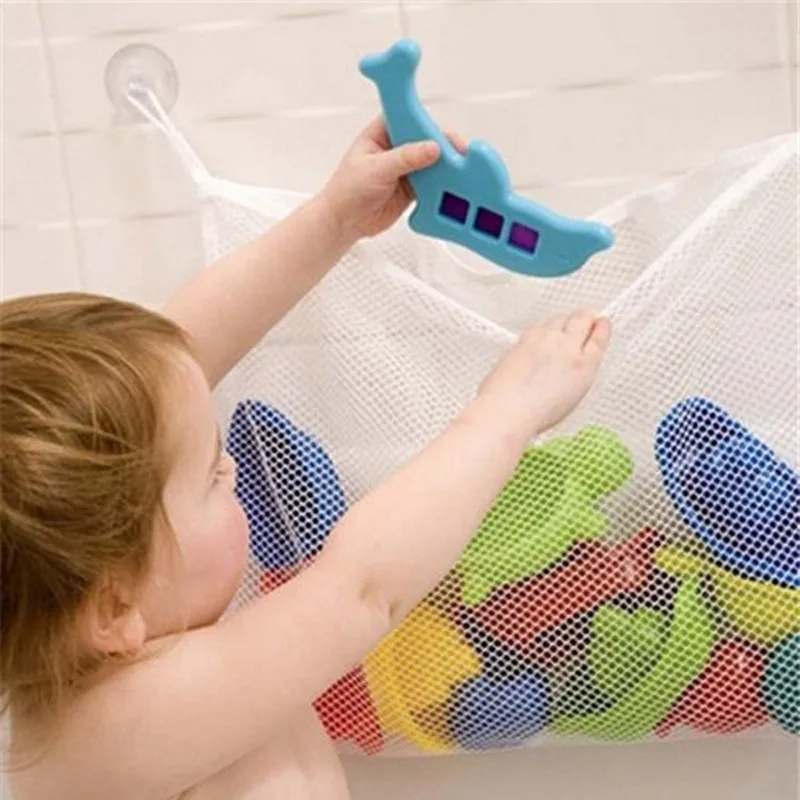Kids Storage Toys - حقيبة حمام شبكية للأطفال، سلة كرتونية