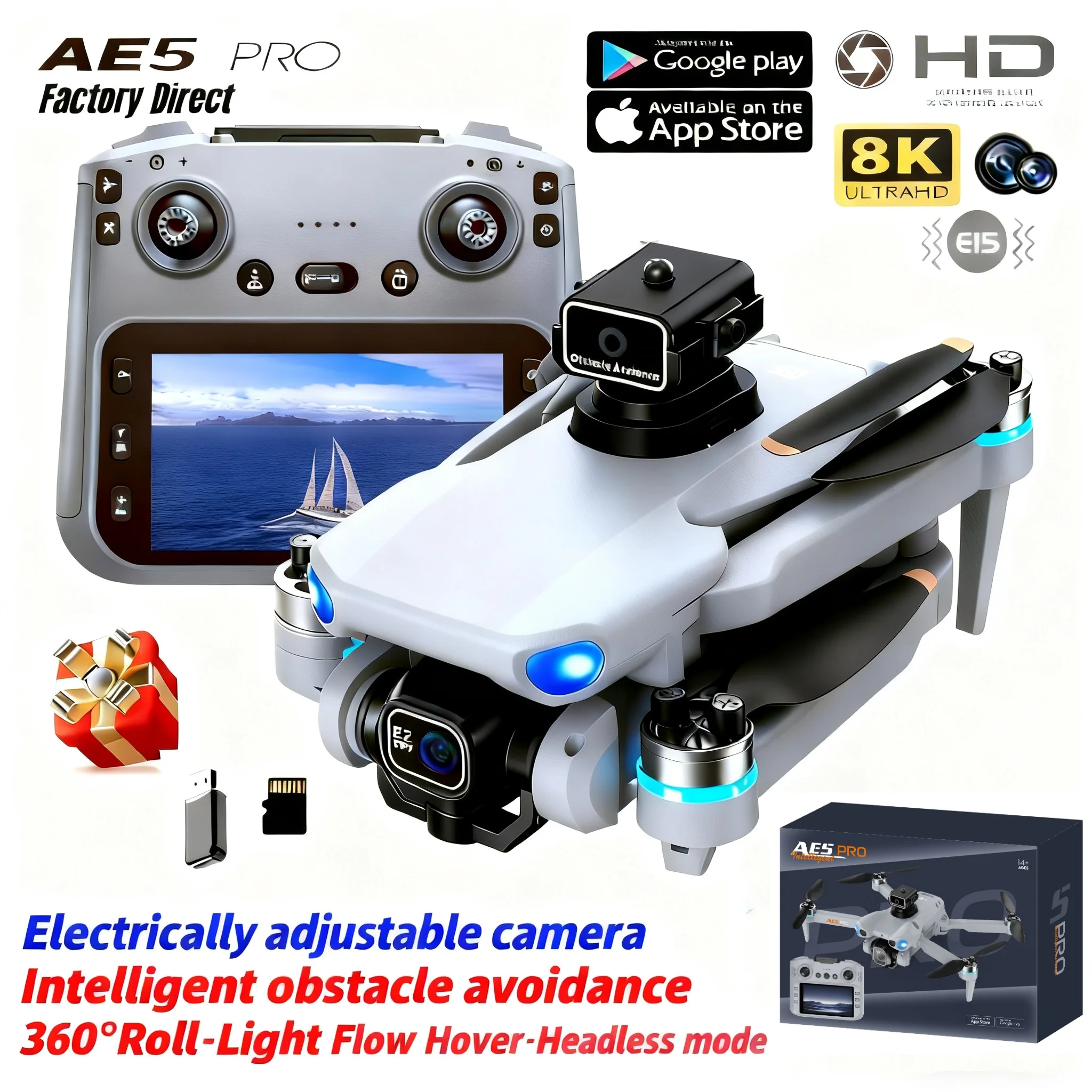 Kids Toys Drone - طائرة بدون طيار AE5 Pro بدقة