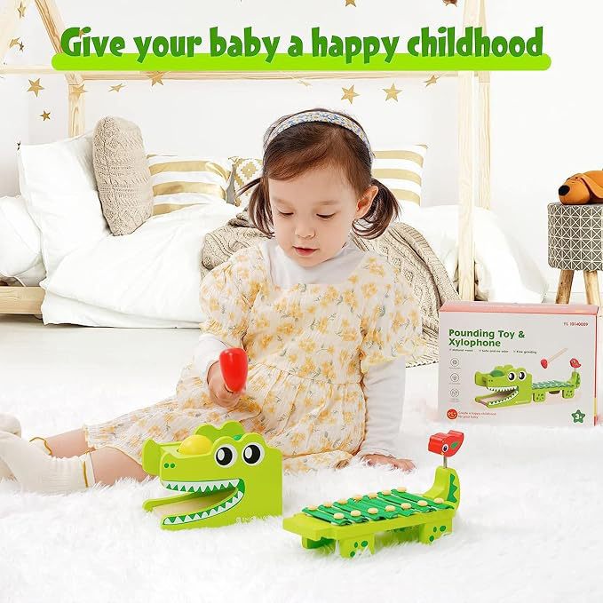 Kids Toys Xylophone - لعبة الكسوليفون الخشبية على شكل تمساح
