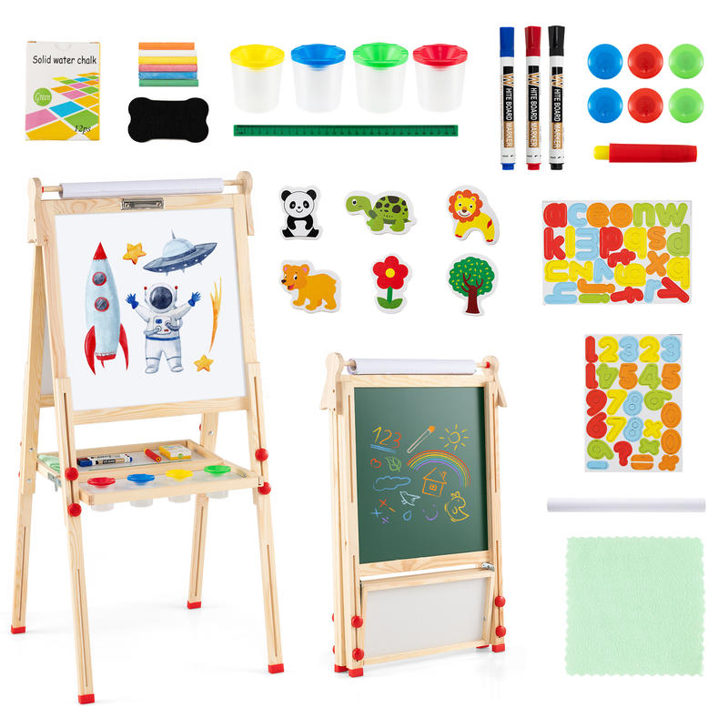 Kids Art Easel - حامل رسم خشبي للأطفال قابل للطي
