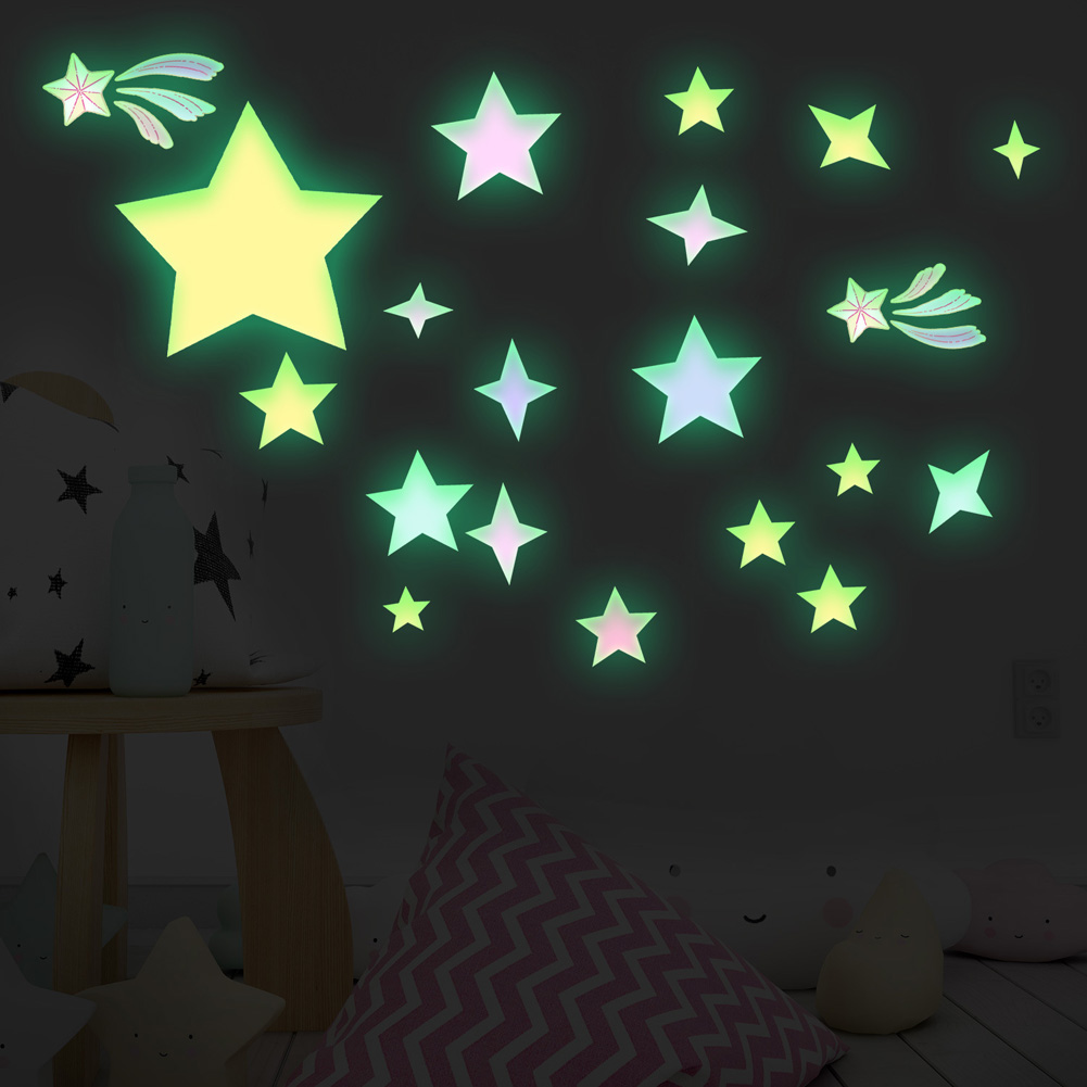 Glow In Dark Stars - الملونة نجوم مضيئة الجدار ملصق غرفة