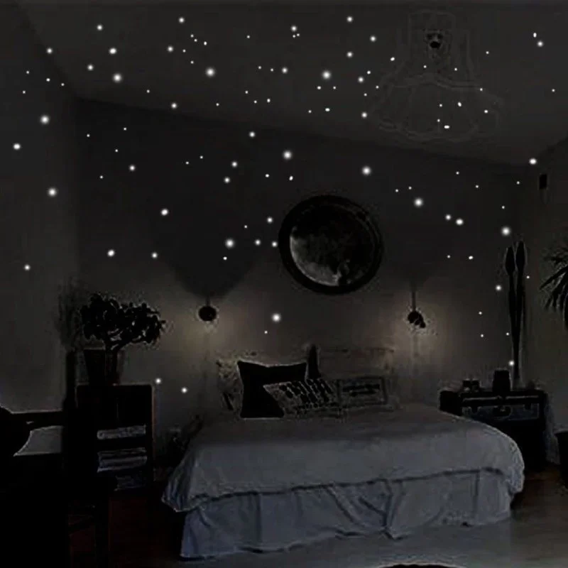 Glow In Dark Stars - ملصقات جدارية مضيئة لغرف الأطفال ،