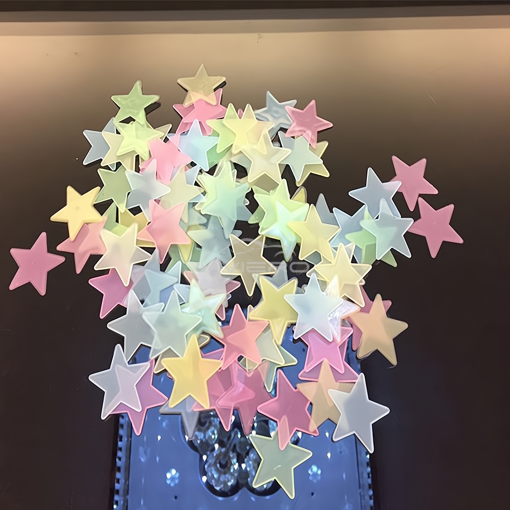 50/100X 3 سنتيمتر ستار يتوهج ف - مراجعة Glow In Dark Stars وسعره