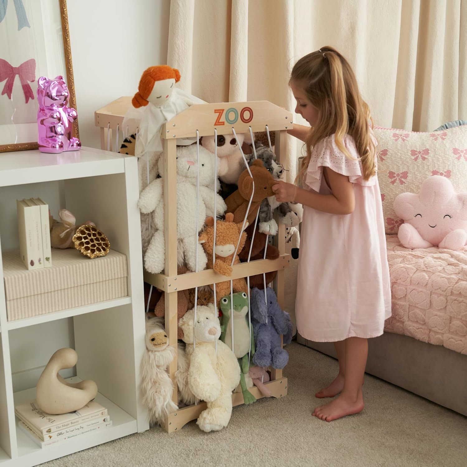 رف تخزين خشبي كبير سهل التجميع - مراجعة Kids Storage Toys وسعره