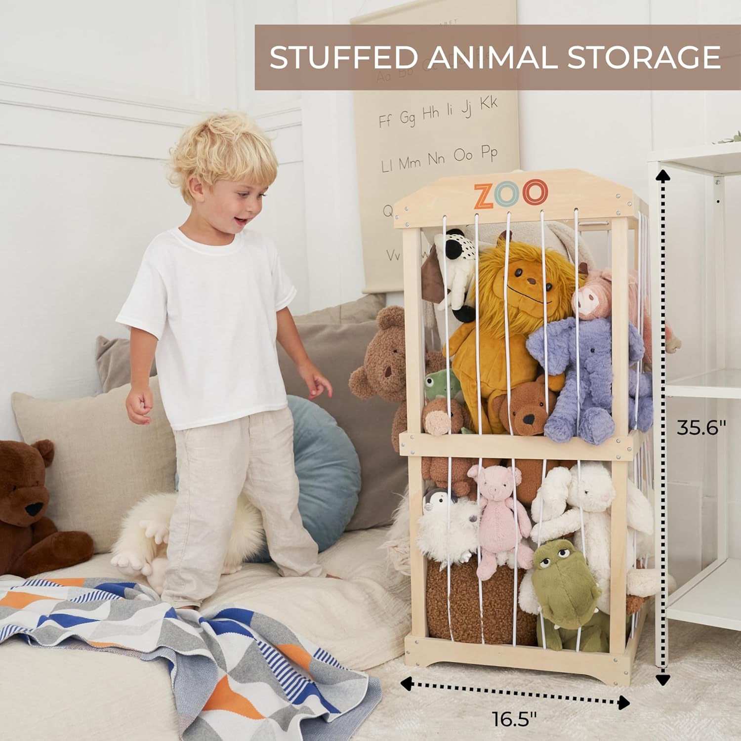 رف تخزين خشبي كبير سهل التجميع - مراجعة Kids Storage Toys وسعره