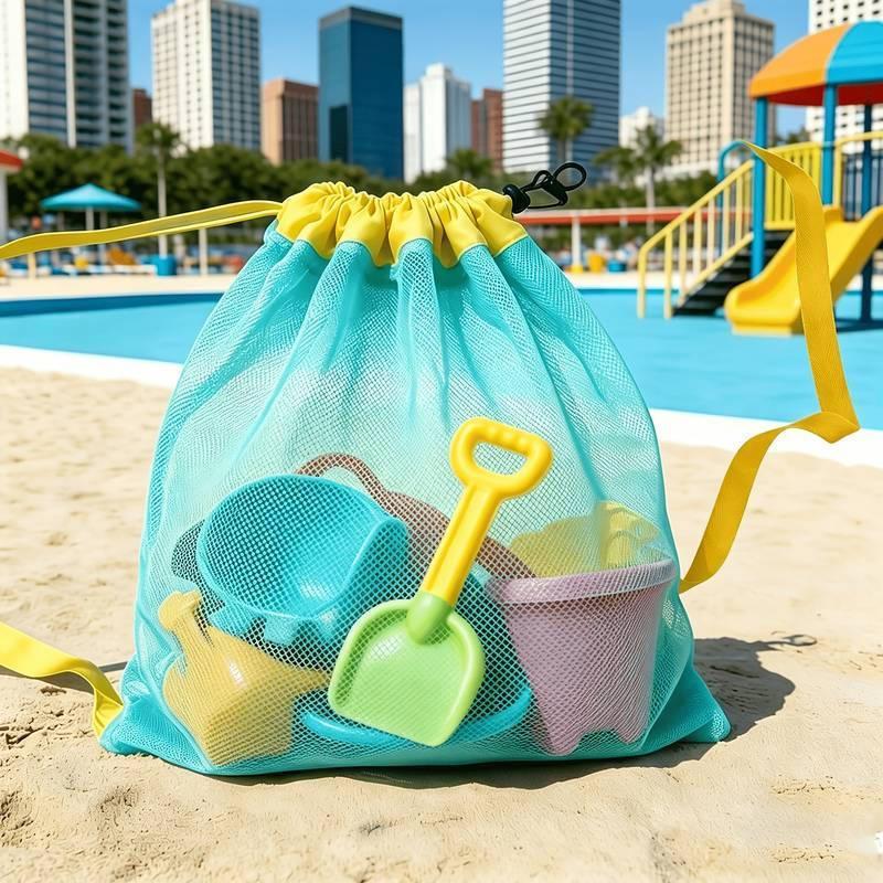 حقيبة شاطئ شبكية محمولة كبيرة  - مراجعة Kids Storage Toys وسعره