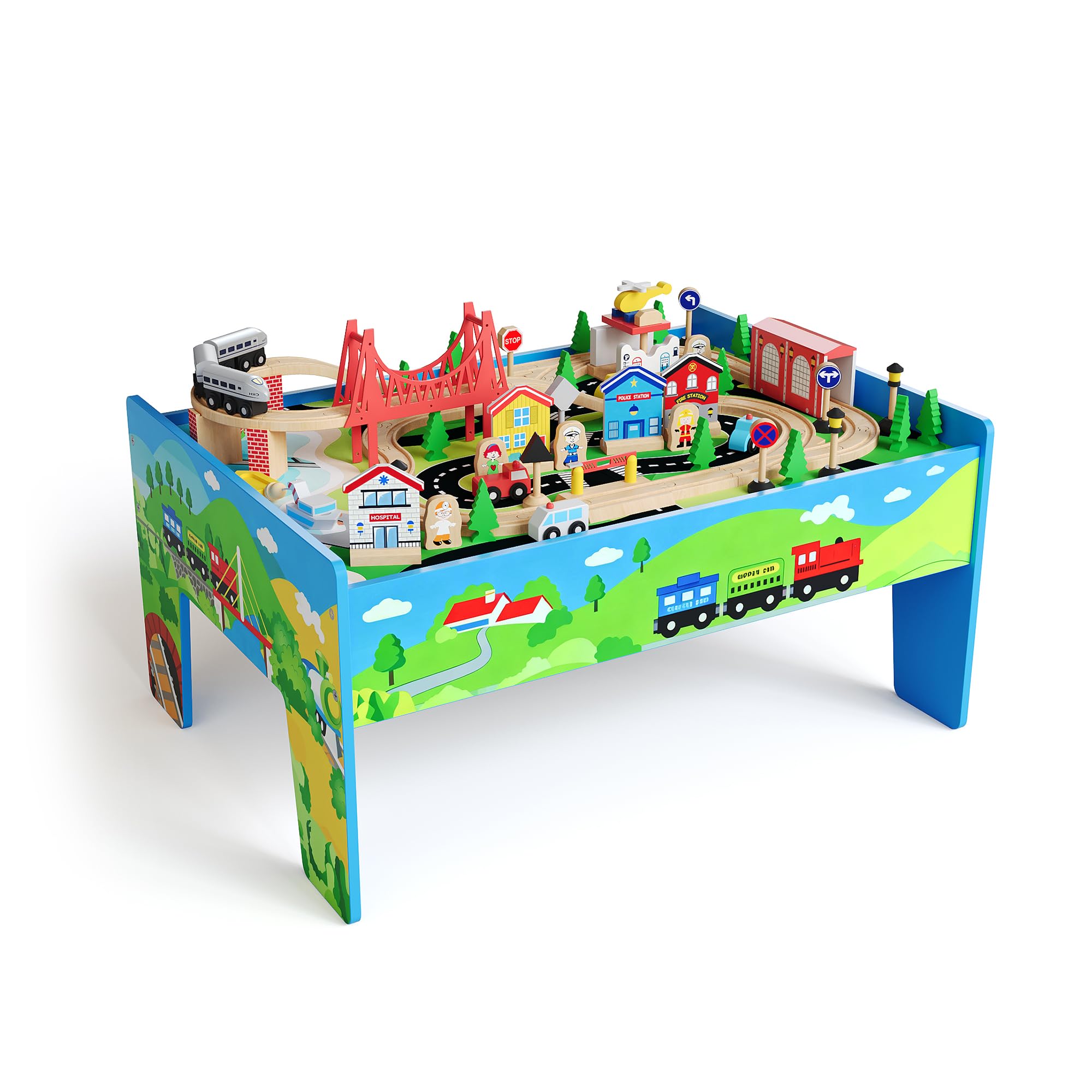 مجموعة طاولة قطار خشبية 4 في 1 - مراجعة Kids Art Easel وسعره